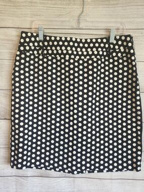 Rafaella 14 Polka Dot Skirt Black White Classic Chic A-Line Knee